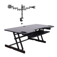 Rocelco - Support de bureau réglable de 45 po avec support pour triple écran-Portée verticale améliorée (EVR)