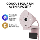 Logitech Brio 300 Webcam Full HD avec confidentialité, micro à réduction de bruit - Rose-Ce produit a été certifié conforme aux normes de compatibilité de Google, Google n'est pas responsable du fonctionnement de ce produit ni de sa conformité aux exigences de sécurité