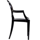 Nicer Furniture - fauteuil fantôme de Louis XVI - noir-Convient pour une utilisation intérieure et extérieure. Chaise empilable pour un rangement facile