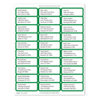 Geographics - Étiquettes D'adresseà bordure vert - 90 Pqt-30 étiquettes par feuille, 3 feuilles par paquet