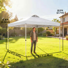 Outsunny - Auvent pliant imperméable 9.8 pi l x 9.8 pi L - Blanc-Le toit ventilé avec huit trous de drainage s’adapte à diverses conditions météorologiques