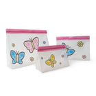 Sully - Ensemble de sacs à collation PEVA 3 pièces - Papillon-Fermeture éclair à pression