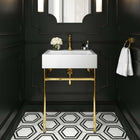 Modway - Redeem Acier inoxydable doré fixé au mur de 24" Vanette de salle de bain - Or Blanc-Cadre en acier inoxydable en or brossé