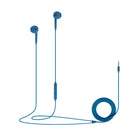 Basic Tech Écouteurs filaires avec contrôle du volume et microphone intégré - Bleu-Confortable