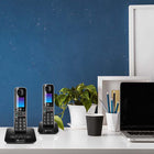 Motorola - Téléphone sans fil D87 Série Bluetooth - Noir - Paquet de 2-Dernier numéro Redial : 30 entrées