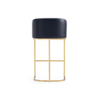 Manhattan Comfort - Louvre tabouret de bar moderne du milieu du siècle de 21" en similicuir noir et or titane - lot de 2-20 po L x 23 po l x 40 po H