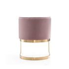 Manhattan Comfort - Chaise de salle à manger moderne Aura 62 cm en velours rose et laiton poli-Livré chez vous entièrement assemblé Aucun assemblage requis