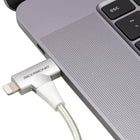 Scosche - StrikeLine 2-en-1 USB-C vers USB-C/Lightning 4 pieds - Blanc -Composants haut de gamme pour des performances et une durabilité optimales