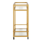 Hudson&Canal - Chariot de bar Wilson 30" de largeur - Laiton-Le dessus a une capacité de poids de 40 lb, l'étagère peut supporter 40 lb