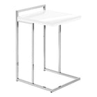 Monarch Specialties - 3636 Table D'Appoint - 25 po H/Blanc Lustre/Metal Chrome-1