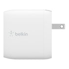 Belkin - Chargeur secteur double USB-A 24 W (12 W x 2), blanc-Le chargeur Type-C est doté d'une protection certifiée contre les surtensions, vous garantissant une charge sûre et sans surchauffe. La certification USB-C Power Delivery garantit des performances fiables avec tous les appareils compatibles.