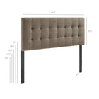 Modway - Lily Rembourré Tête de lit Queen size, Taupe-Tête de lit Queen size