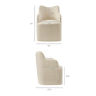 Modway - Cordelle Mélange de lin Chaise pivotante d’accent - Flocons d’avoine rayés-Conception couverte de rembourrage
