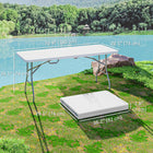 Outsunny - Table pliante 6 pi avec poignée de transport-Équipé de patins antidérapants pour maintenir la table en place  