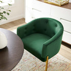 Modway - Savour Touffe Performance Velvet Chaises d’accent - Émeraude - Ensemble de 2-Pieds en acier inoxydable doré