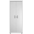 Manhattan Comfort - Armoire de garage moderne Fortress 77 cm (30,3 po) - Blanc-Armoire de rangement en métal texturé à motif losange 190 cm pour garage