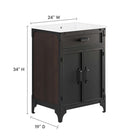 Modway - Steamforge 24" Vanette de salle de bain - Blanc Noir-Charnières pivotantes