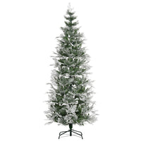 HOMCOM - Sapin de Noël artificiel 7 - 5' forme crayon enneigé-7.5ft de haut, luxuriants avec une forme de cyprès, qui donnent un aspect sain et naturel 