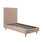 Manhattan Comfort - Lit une place moderne Crosby 81,1" en velours - Nude-44,5 po L x 81,1 po l x 59,1 po H