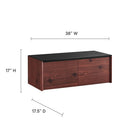 Modway - Kinetic Support mural de 49" Bureau avec armoire et tablette - Black Cherry-Construction en plaques de particules et mélamine