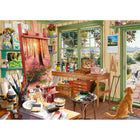 Ravensburger - Puzzle La Cabane de l'Artiste - 1000 pièces-Fabriqué en Allemagne, ce puzzle est fabriqué à partir de matériaux issus de forêts certifiées FSC gérées de manière responsable, de sources recyclées et d'autres matériaux soigneusement contrôlés. Le FSC (Forest Stewardship Council) est une organisation à but non lucratif qui se consacre à la promotion d'une gestion forestière respectueuse de l'environnement, socialement bénéfique et économiquement viable.