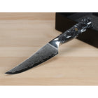Minimal - Ensemble de couteaux à steak Damascus Black Stone de 4 pièces, service pour 4 personnes-Trempé sous vide pour une dureté ultime de 60-62 HRC