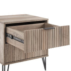 Manhattan Comfort - DUMBO Table de nuit moderne 2 tiroirs 51 cm - Gris rustique - Lot de 2-Pieds évasés en métal doré élégants ajoutant une touche de design mode et de durabilité