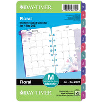 Day-Timer - Recharge d’agenda mensuel floral (2 pages par mois) 2027 - format bureau - 5 1/2 po H x 8 1/2 po l - anglais-Format des pages : 8 1/2 po H x 5 1/2 po l
