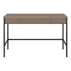Hudson&Canal - Bureau Nolan 48" - Chêne gris vieilli-Comprend trois tiroirs à ouverture par pression avec des détails cannelés