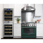 Kucht - 36 po Série KNG Cuisinière Pro Style au gaz naturel - Acier inoxydable/Vert-Comparable aux cuisines professionnelles, cette cuisinière est équipée d’un four à convection de 22 000 BTU et d’un gril de 10 000 BTU