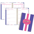 Hilroy - Agenda de poche hebdomadaire et mensuel Mahjong de 15 mois - 6-3/8 po H x 6-1/4 po l - Violet - Bilingue-Page d’autocollants