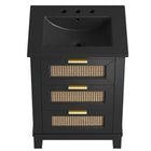 Modway - Dixie 24" Solide Armoire à coiffeuse de salle de bain - Noir noir-8