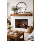 Entrepot La Grange - Poutre flottante de manteau de cheminée - 72 x 5 x 7 po - Noyer moyen-Bois véritable
