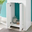 Modway - Maybelle 24" Vanette de salle de bain - Blanc Noir-Tirs métalliques en forme de L