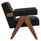 Modway - Lyra Tissu Boucle Fauteuil - Noir-Rembourrage en mousse dense