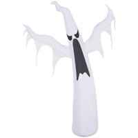 HOMCOM - 1 - 8 m Halloween gonflable effrayant fantôme jardin décorations extérieures lumière LED - blanc-La cour gonflable de 6 pieds de haut comprend un fantôme blanc qui semble danser ou flotter la nuit 
