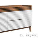 Modway - Render 48" Armoire de lavabo compatible avec un seul lavabo (non inclus) - Noyer blanc-Stratifié lisse