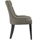 Modway - Regent Tissu Fauteuil d’appoint de salle à manger Ensemble de 2 - Granite-Moulures cloutées à clous