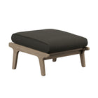 Modway - Saratoga Terrasse extérieure Bois de teck Chaise et ensemble ottoman, Gris silex-Couvertures résistantes aux taches et à l’eau