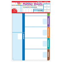 TREND enterprises - Ensemble d'apprentissage effaçable de feuilles de planificateur - 5 feuilles-Les feuilles réutilisables sont dimensionnées pour être placées sur les réfrigérateurs, les armoires et les portes