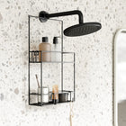 Umbra – Serviteur de douche Cubiko-Drainage Intégré : Cubiko dispose d'un système de drainage intégré pour que les produits que vous y rangez sèchent rapidement