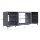 Manhattan Comfort - Meuble TV moderne Brighton 60 po - Gris-Comprend 2 longues ouvertures pour la gestion des câbles et des fils