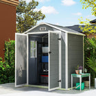 Outsunny - remise de rangement d’extérieur 6 pi x 4,5 pi-Une fenêtre de ventilation pour garder l’intérieur sec et frais, une fenêtre claire pour une bonne transmission de la lumière
