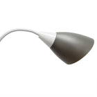 Simple Designs - Lampe de sol blanche à col de cygne réglable, 5 lampes, abat-jour gris-7