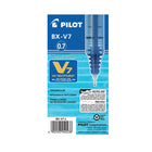 Pilot – Stylos à bille roulante Hi-Tecpoint V7 – pointe fine – Bleu – Paquet de 12  -Bille en alliage de carbone et tuyau en acier inoxydable