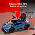 Gyrocopters - Voiture électrique pour enfants sous licence Lamborghini - Double moteur 12 V - Avec musique et télécommande - Blanc-8