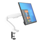ShoppingAll - Support de moniteur VESA simple avec bras à ressort à gaz entièrement réglable et pince de bureau - Blanc-Compatibilité étendue : Convient aux moniteurs de 13 à 32 pouces pesant entre 2 à 9 kg (4,4 à 19,8 lb) avec les motifs VESA 75x75 mm et 100x100 mm - idéal pour un poste de travail ergonomique