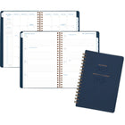 AT-A-GLANCE - Agenda scolaire hebdomadaire/mensuel Signature 2025-2026 - 8 1/2 po H x 5 3/8 po l - bleu marine - bilingue-13 mois de planification académique hebdomadaire/mensuelle