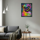 A Pug par Dean Russo - Impression encadree - 32" x 36"-Prêt à accrocher - livré entièrement assemblé