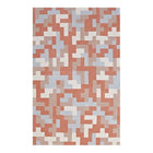 Modway - Andela Mosaïque de blocs imbriqués Tapis de 5 pi l x 8 pi L - Corail multicolore et bleu clair-Tapis en mosaïque en blocs imbriqués
